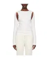 Helmut Lang Cut-out Fine-knit Jumper In White