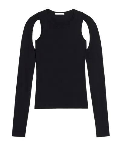 Helmut Lang Cut Out Knitted Jumper In Black