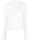 Helmut Lang Cut-out Cardigan Top In Weiss