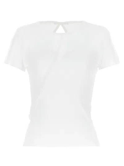 Helmut Lang Cut-out Ribbed T-shirt In White