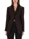 Helmut Lang Cutaway Blazer In Brown