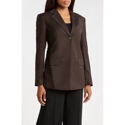 Helmut Lang Cutaway One-button Blazer In Brown