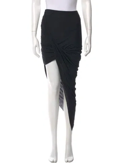 Pre-owned Helmut Lang Cutout Accent Midi Length Skirt In Black