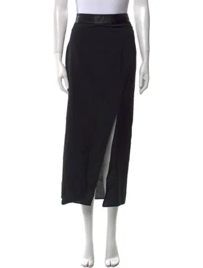 Pre-owned Helmut Lang Cutout Accent Midi Length Skirt In Black