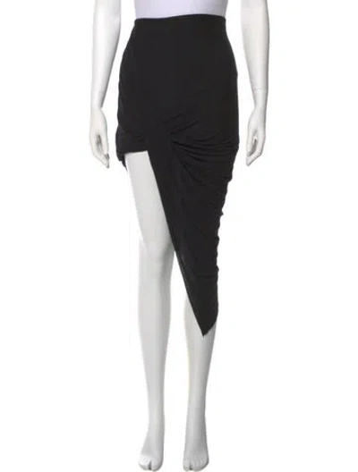 Pre-owned Helmut Lang Cutout Accent Midi Length Skirt In Black