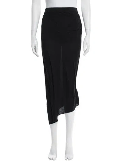 Pre-owned Helmut Lang Cutout Accent Midi Length Skirt In Black
