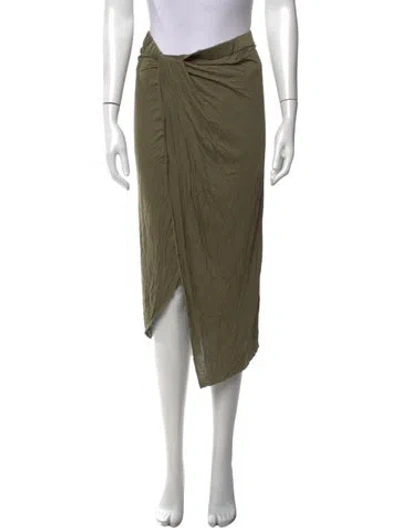 Pre-owned Helmut Lang Cutout Accent Midi Length Skirt W/ Tags In Green