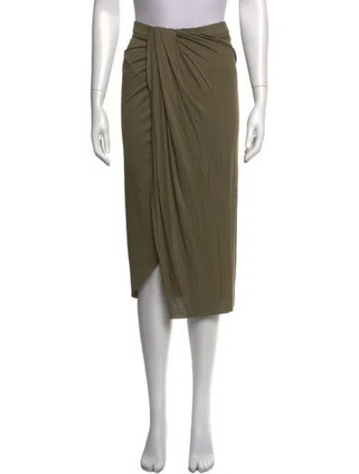 Pre-owned Helmut Lang Cutout Accent Midi Length Skirt W/ Tags In Green