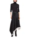 Helmut Lang Asymmetric Flutter Dot Skirt In Gradient Black