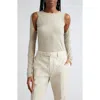 Helmut Lang Cutout Crewneck Sweater In Sand