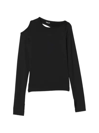 Helmut Lang Cut-out Long-sleeve Top In Black