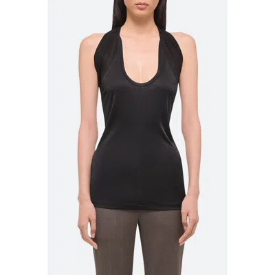 Helmut Lang Liquid Jersey Halter Top In Black