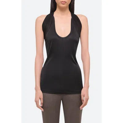 Helmut Lang Liquid Jersey Halter Top In Black