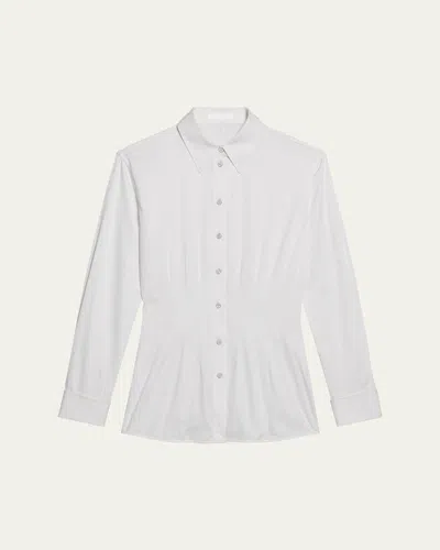 Helmut Lang Waisted Dart Button-up Shirt In White