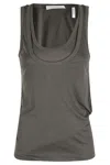 Helmut Lang Double Layer Tank Top In S Graphite