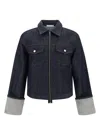 Helmut Lang Men's Cuffed Raw Denim Trucker Jacket In Blue