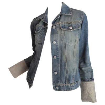 Pre-owned Helmut Lang Denim Jacket With Folded Cuffs, 1990s In Gray