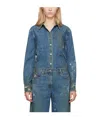 Helmut Lang Denim Long-sleeved Shirt In Blue