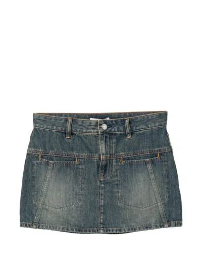 Helmut Lang Denim Mini Skirt In Blue