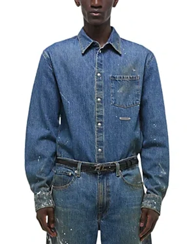 Helmut Lang Denim Shirt Jacket In Mid Indigo Painter