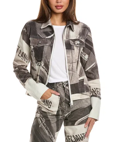 Helmut Lang Graphic Print Organic Cotton Trucker Jacket In Black