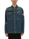 Helmut Lang Distressed Denim Jacket In Blue