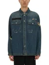 Helmut Lang Distressed Denim Jacket In Blue
