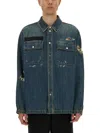 Helmut Lang Distressed Denim Jacket In Blue