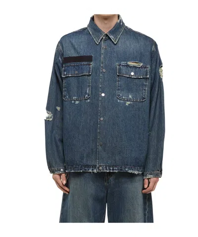 Helmut Lang Denim Uniform Shirt In Blue