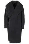 Helmut Lang Women's Double-faced Apex Cocoon Coat Black In Dark Charcoal