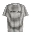 Helmut Lang Men's Check T-shirt With Embroidered Logo In Grey