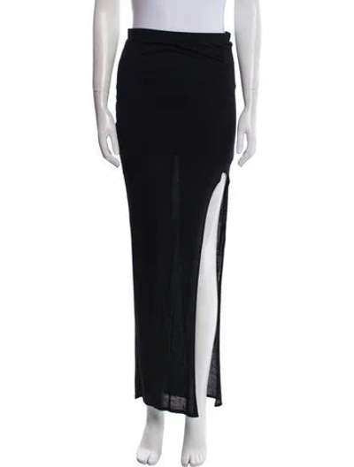 Pre-owned Helmut Lang Distressed Accents Long Skirt In Black