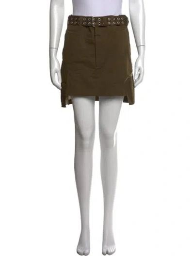 Pre-owned Helmut Lang Distressed Accents Mini Skirt In Green