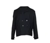 Helmut Lang Distressed Blazer In Navy Blue Wool In Blue