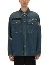 Helmut Lang Distressed Denim Jacket In Blue