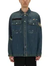 Helmut Lang Distressed Denim Jacket In Blue