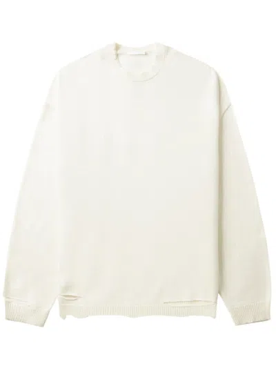 Helmut Lang Pullover Im Distressed-look In Weiss