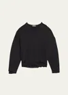 Helmut Lang Distressed Ribbed Crewneck Sweater In Blk