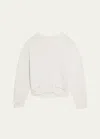Helmut Lang Distressed Ribbed Crewneck Sweater In Ivory