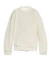 Helmut Lang Pullover Aus Einer Baumwollmischung In Distressed-optik In Metallic