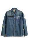 Helmut Lang Distressed Denim Jacket In Blue