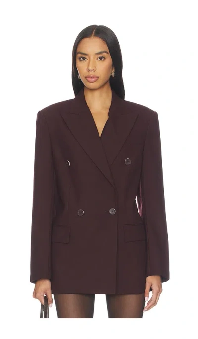 Helmut Lang Double Breasted Belt Blazer In Brown