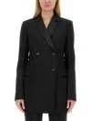 Helmut Lang Double-breasted Tuxedo Blazer In Black
