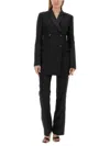 Helmut Lang Double-breasted Tuxedo Blazer In Black