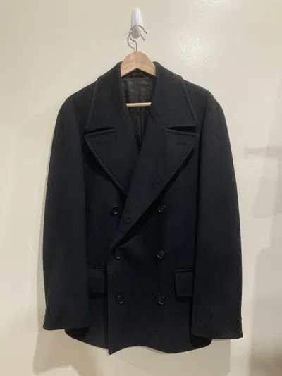 Pre-owned Helmut Lang Double Breasted Wool Coat In Black