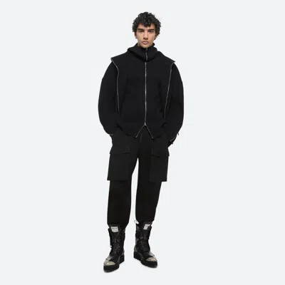Helmut Lang Double-faced Cocoon Zip-up In Black