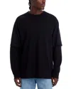 Helmut Lang Double Layer Crewneck Tee In Black