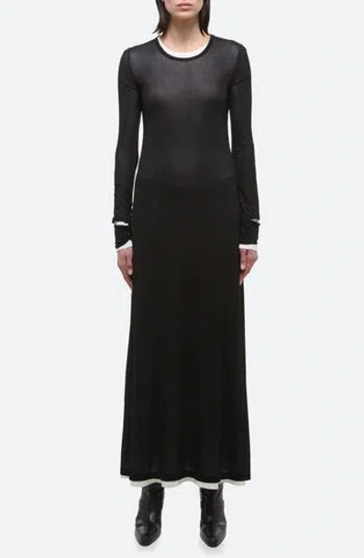 HELMUT LANG HELMUT LANG DOUBLE LAYER LONG SLEEVE MAXI DRESS