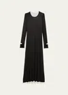Helmut Lang Mehrlagiges Maxikleid Aus Cupro In Blk