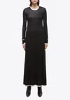 Helmut Lang Mehrlagiges Maxikleid Aus Cupro In Black